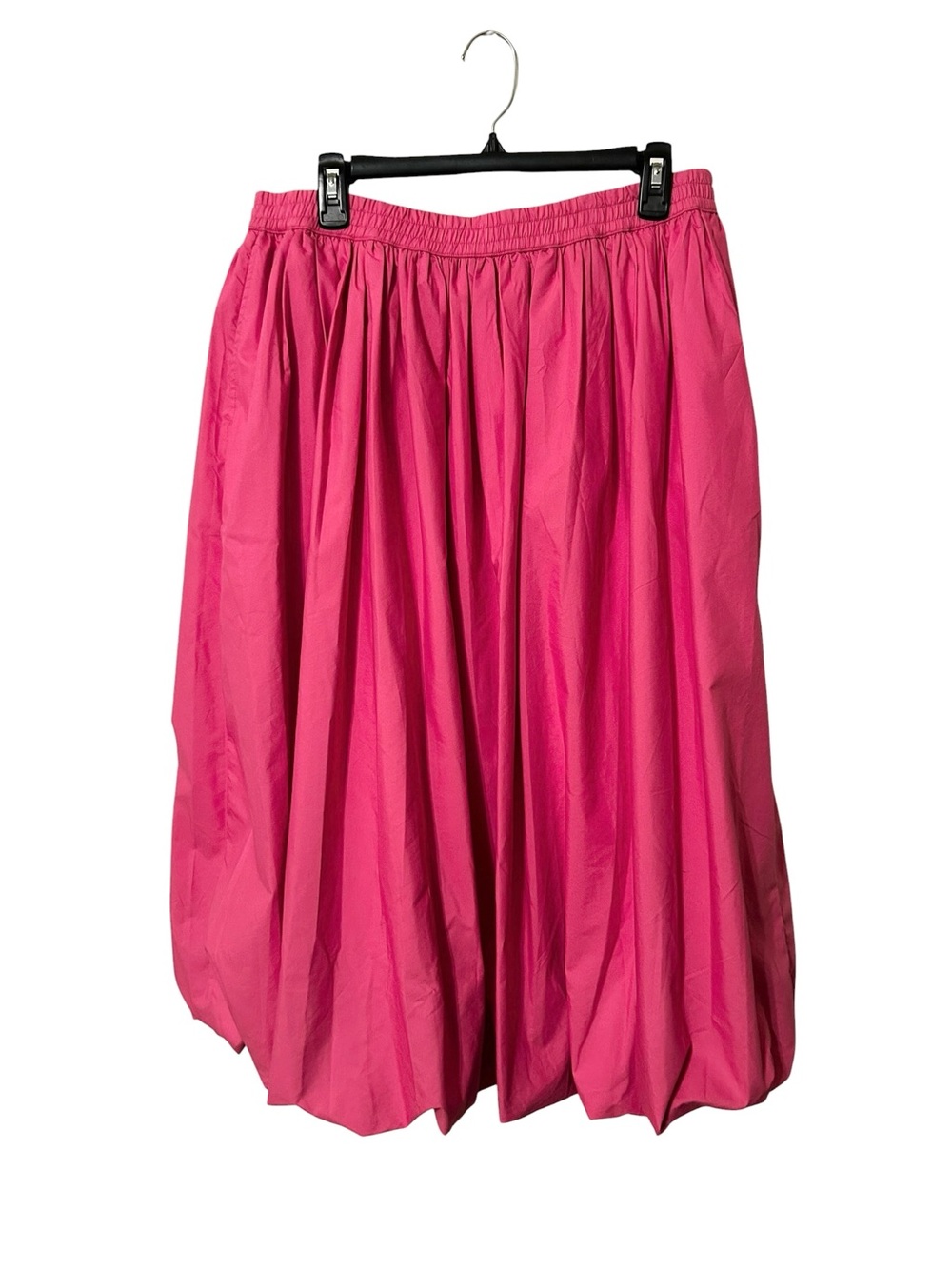 On 34th Pink Bubble Hem Pull On Elastic Waist Midi Skirt Womens Large